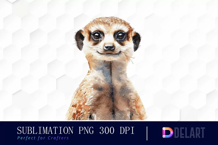 Cute Meerkat Watercolor Clipart