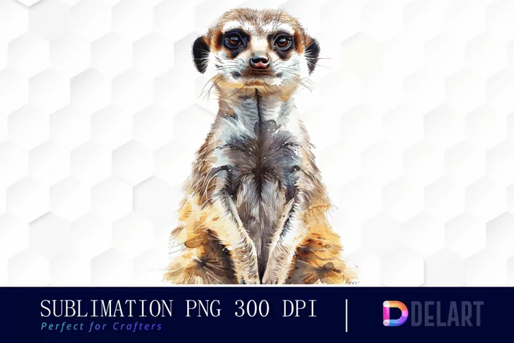 Cute Meerkat Sublimation PNG Clipart