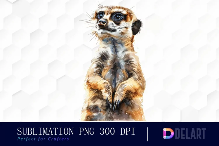 Cute Meerkat Watercolor Clipart