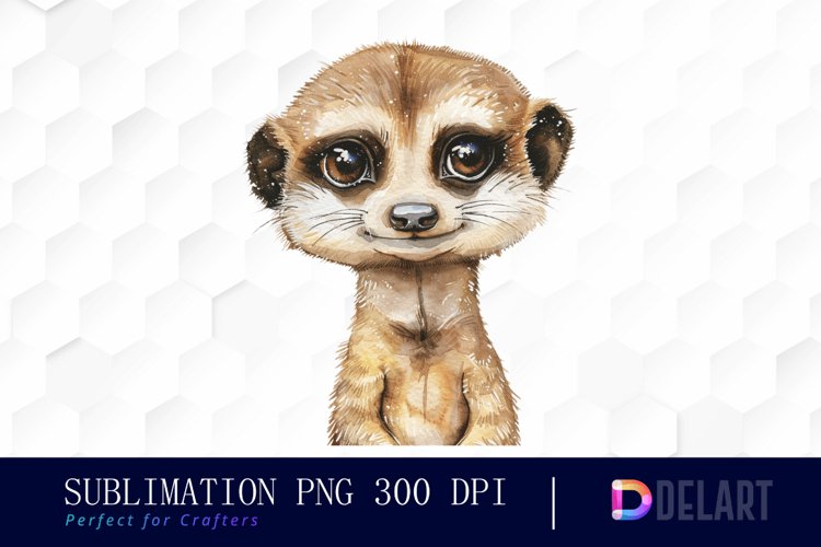 Cute Meerkat Watercolor Clipart