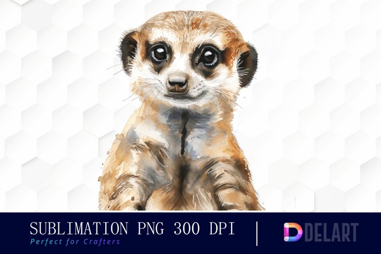 Cute Meerkat Watercolor Clipart