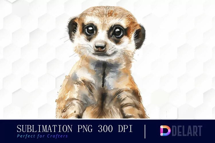 Cute Meerkat Watercolor Clipart