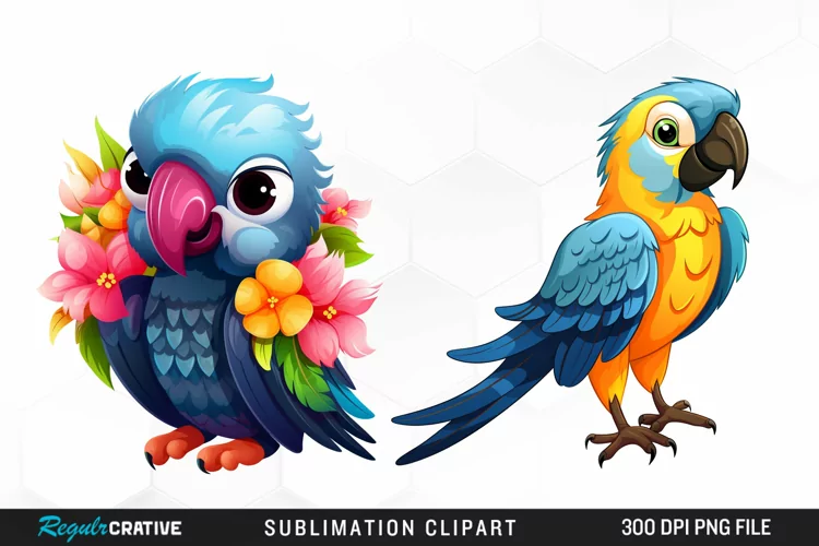 Watercolor Cute Parrot Illustration PNG Clipart