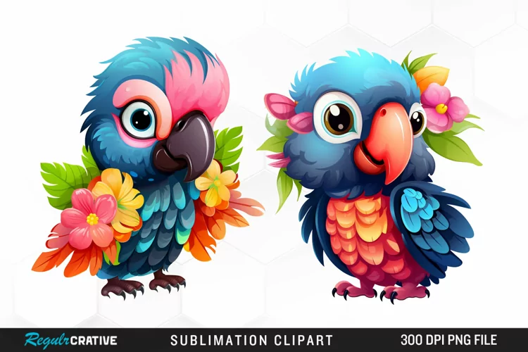 Watercolor Cute Parrot Illustration PNG Clipart