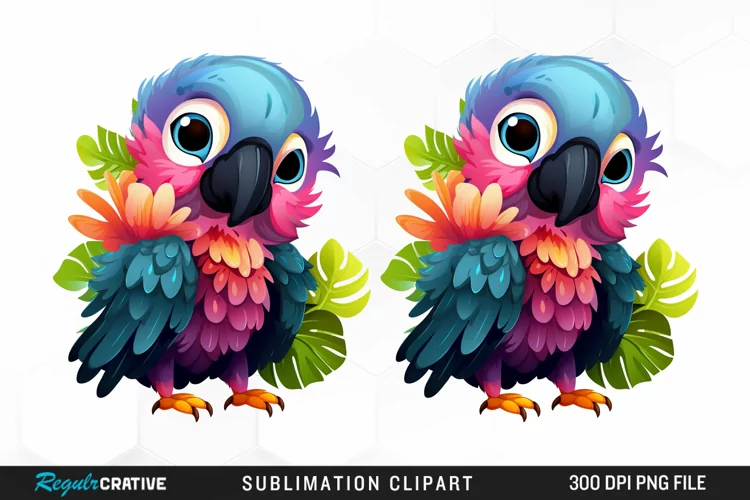Watercolor Cute Parrot Illustration PNG Clipart