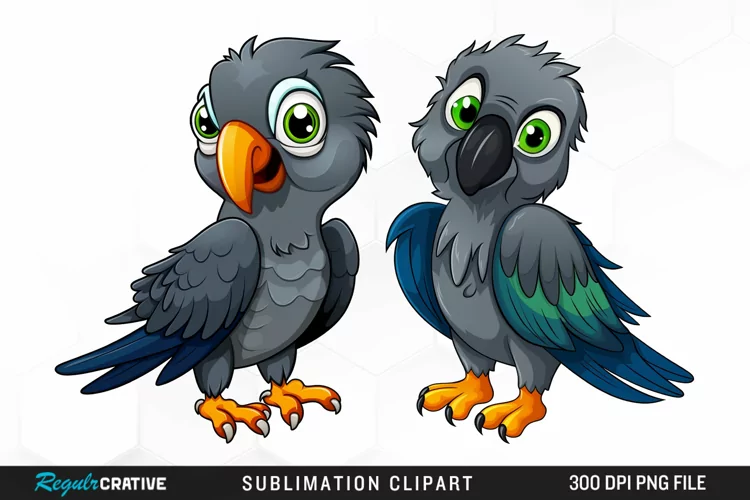 Cute Parrot Sublimation PNG Clipart