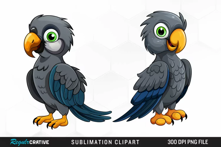 Cute Parrot Sublimation PNG Clipart