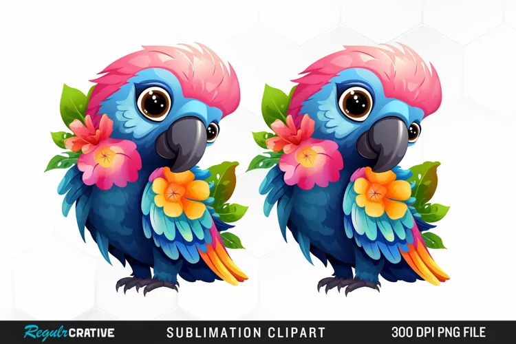 Watercolor Cute Parrot Illustration PNG Clipart