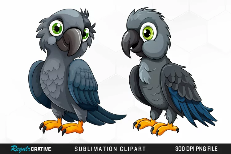 Cute Parrot Sublimation PNG Clipart