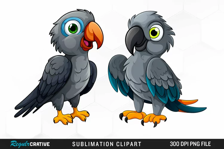 Cute Parrot Sublimation PNG Clipart