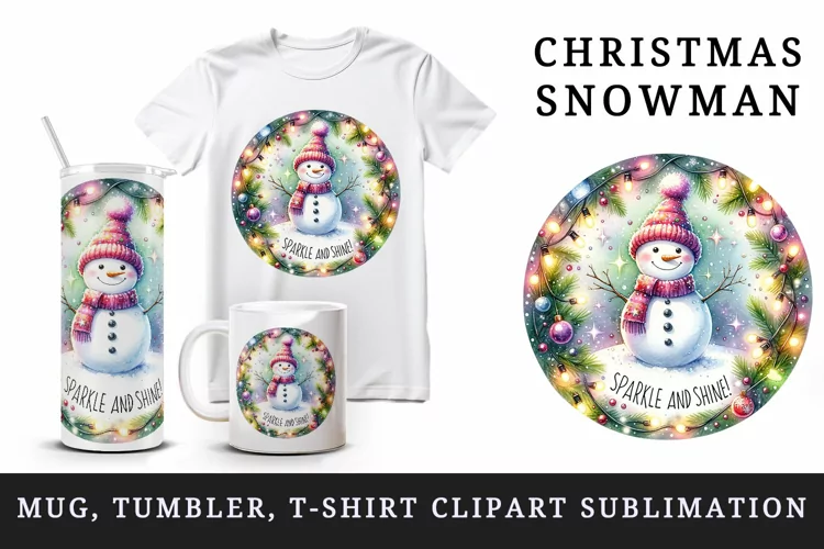 Christmas snowman tumbler, mug wrap, clipart sublimation png