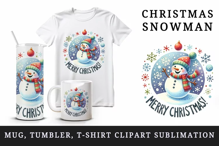 Christmas snowman tumbler, mug wrap, clipart sublimation png
