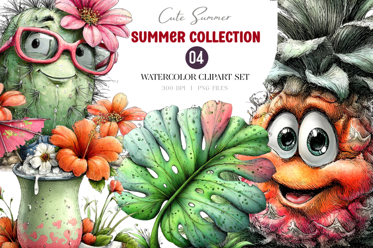 Watercolor Cute Summer Collection