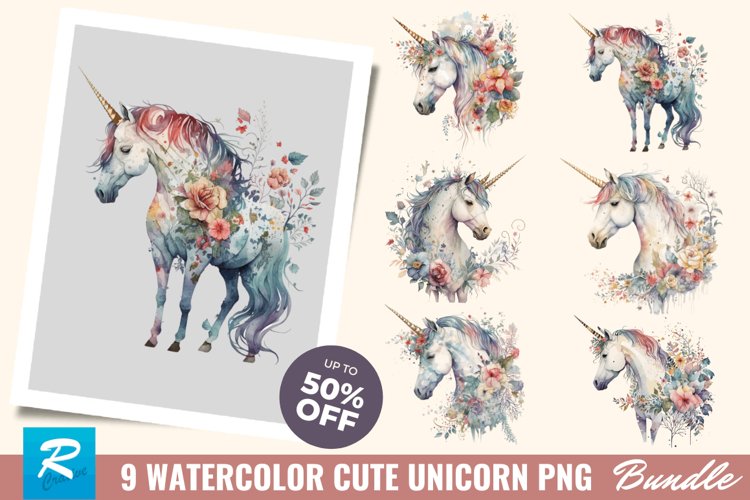 Rainbow Unicorn Clipart Image 4
