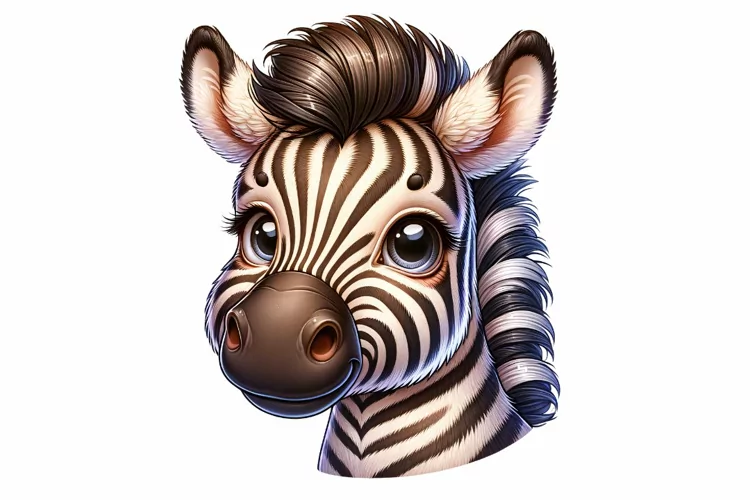 Cute Zebra Clipart Sublimation PNG Design