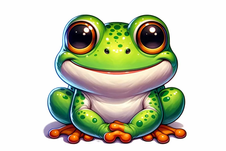 Cute Frog Clipart Sublimation PNG Design