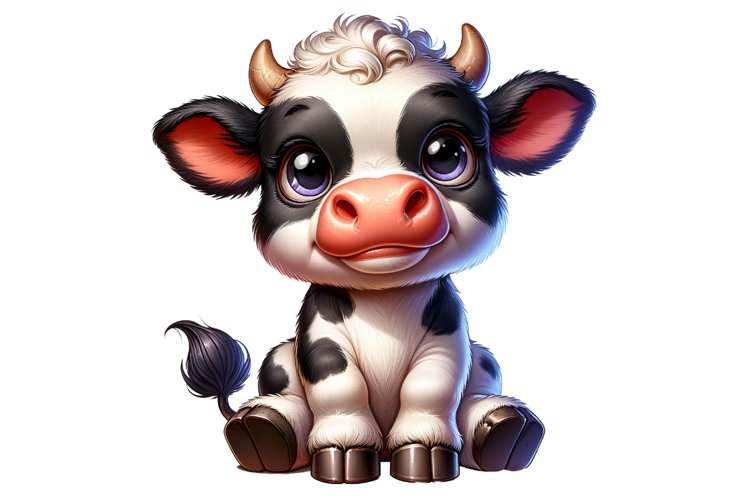 Cute Cow Clipart Sublimation PNG Design