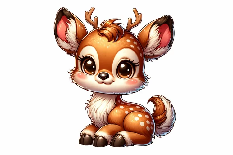 Cute Deer Clipart Sublimation PNG Design