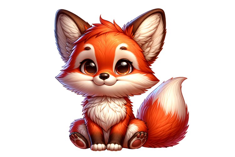 Cute Watercolor Fox Clipart Image 7