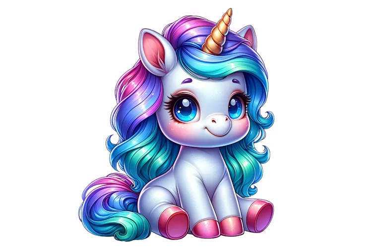 Cute Unicorn Clipart Sublimation PNG Design