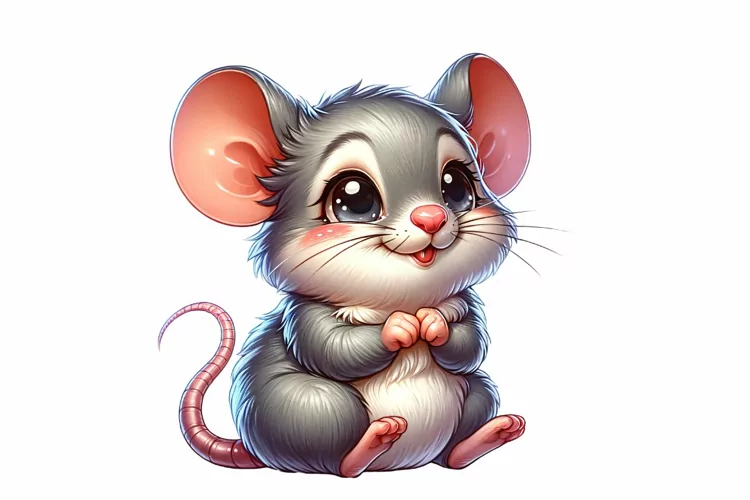 Cute Mouse Clipart Sublimation PNG Design
