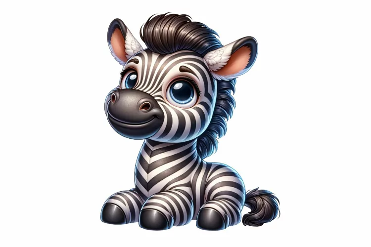 Cute Zebra Clipart Sublimation PNG Design