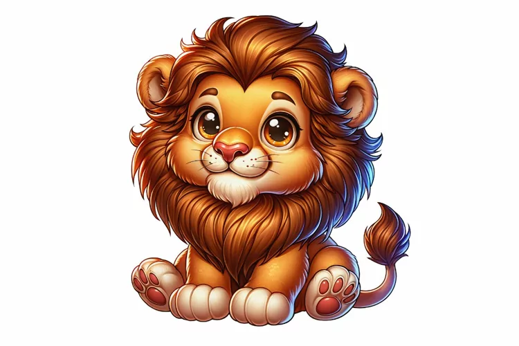 Cute Lion Clipart Sublimation PNG Design