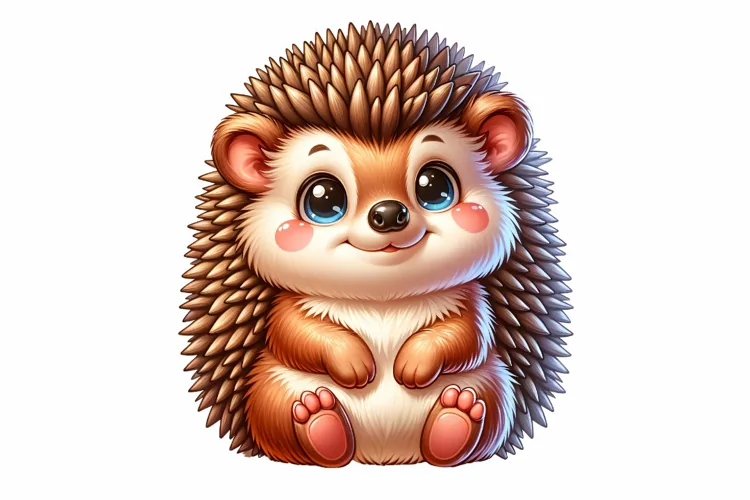 Cute Hedgehog Clipart Sublimation PNG Design