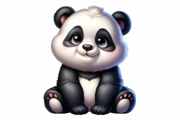 Cute Panda Clipart Sublimation PNG Design