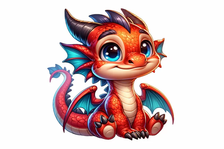 Cute Dragon Clipart Sublimation PNG Design