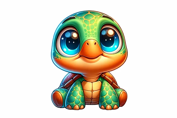Cute Turtle Clipart Sublimation PNG Design