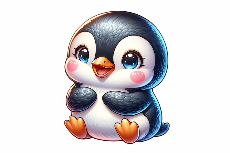 Cute Penguin Clipart Sublimation PNG Design