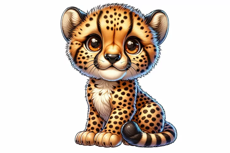 Cute Cheetah Clipart Sublimation PNG Design