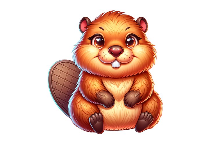 Cute Beaver Clipart Sublimation PNG Design