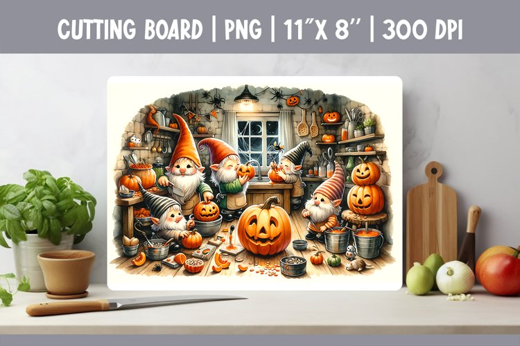 Autumn Kitchen Cutting Board Sublimation Design | Gnome