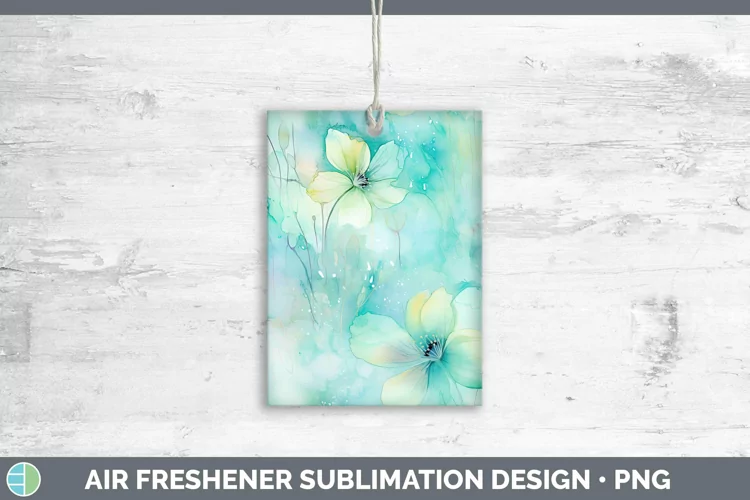 Watercolor Cyan Air Freshener Sublimation Car Freshener Desi
