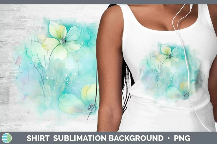 Watercolor Cyan Shirt Sublimation Sublimation Background Des
