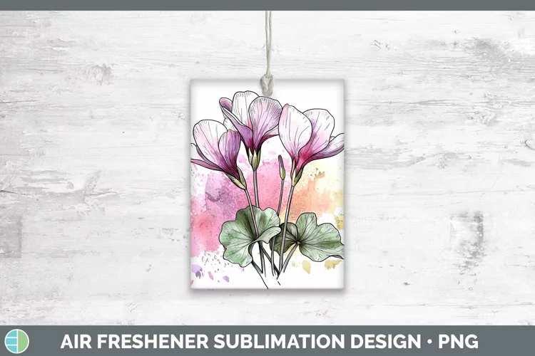 Watercolor Cyclamen Air Freshener Sublimation Car Freshener