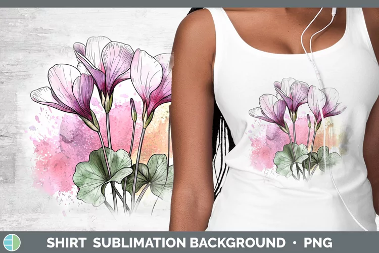 Watercolor Cyclamen Shirt Sublimation Sublimation Background