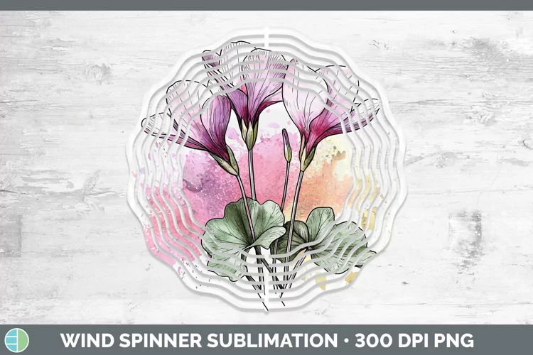 Watercolor Cyclamen Wind Spinner Sublimation Spinner Designs