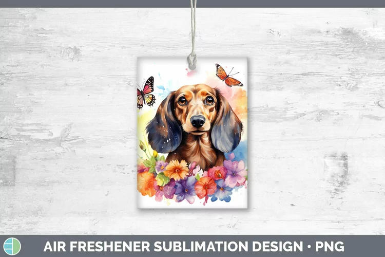 Watercolor Dachshund Air Freshener Sublimation Car Freshener
