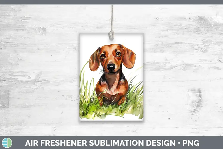 Watercolor Dachshund Air Freshener Sublimation Car Freshener