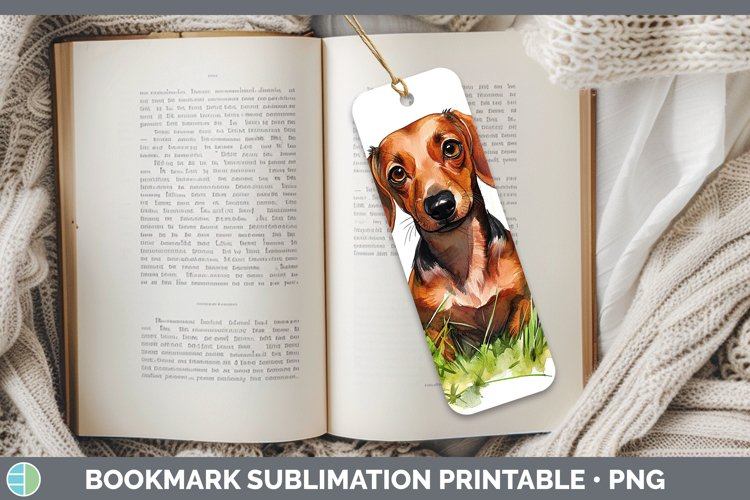 Watercolor Dachshund Bookmark Sublimation Printable Designs