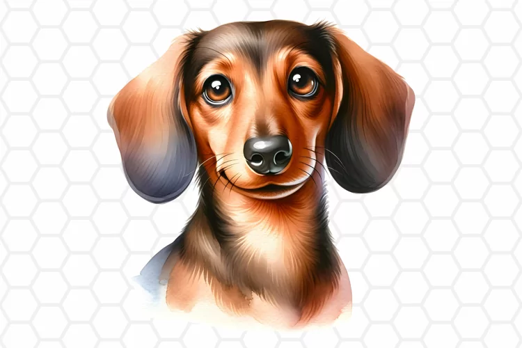 Watercolor Dachshund Clipart, Dog Sublimation PNG Design