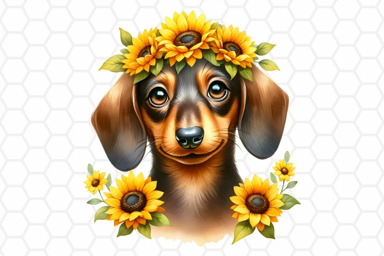 Watercolor Dachshund Clipart, Sublimation PNG Design