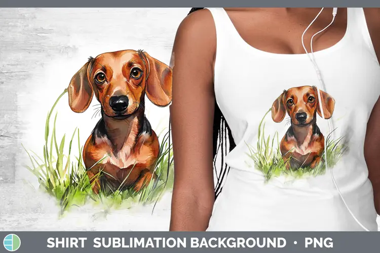 Watercolor Dachshund Shirt Sublimation Sublimation Backgroun