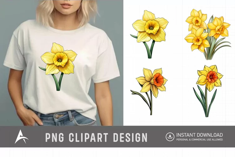 Watercolor Daffodil Clipart