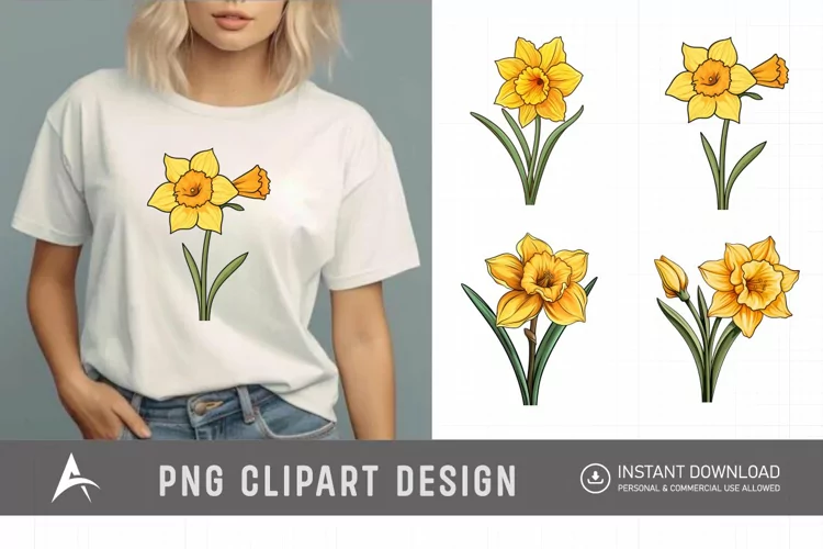 Watercolor Daffodil Clipart
