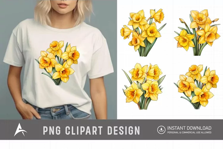 Watercolor Daffodil Clipart