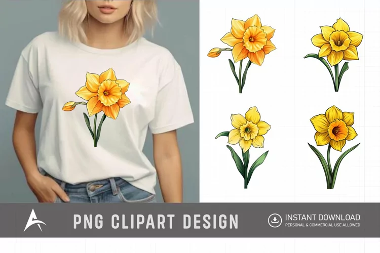 Watercolor Daffodil Clipart